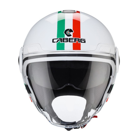 CABERG KASK OTWARTY JET Z BLENDĄ MODEL UPTOWN CHRONO ITALIA KOLOR BIAŁY/CZERWONY/ZIELONY